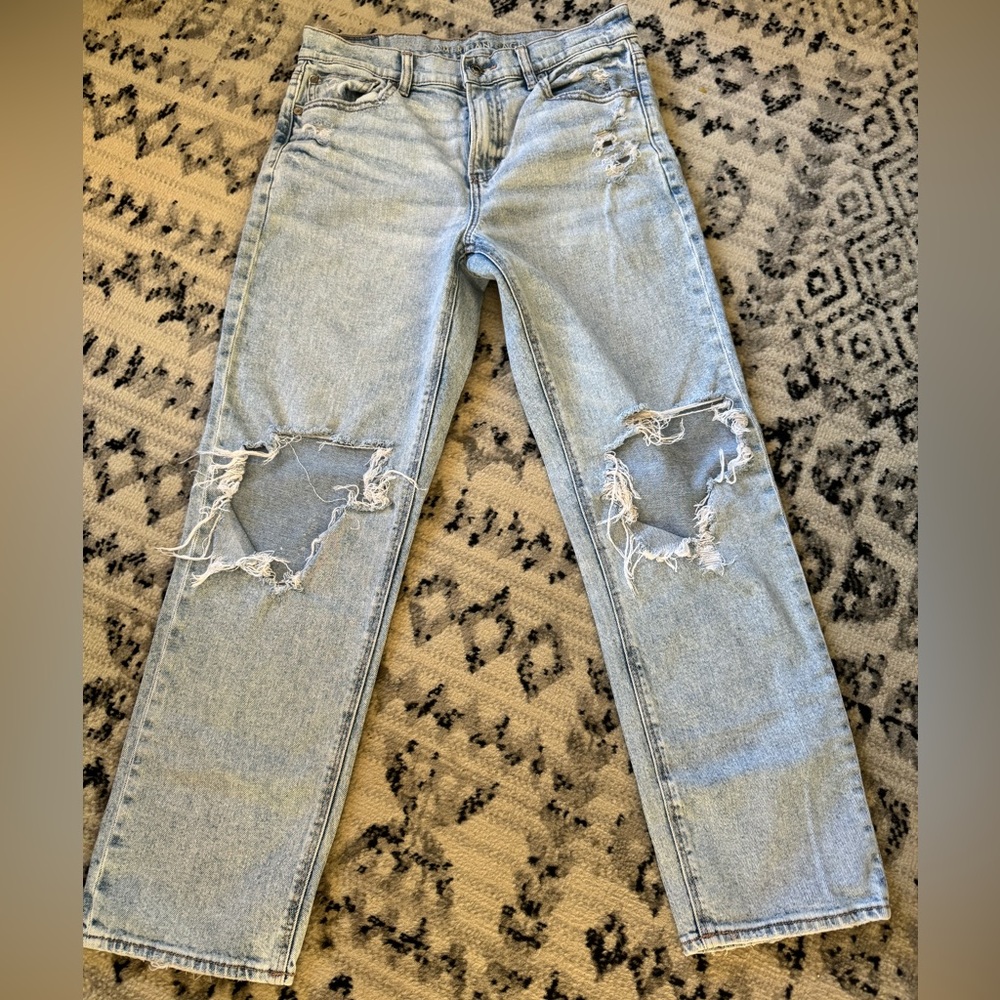 AE Distressed High-Rise Ankle Jeans